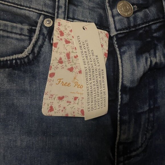 Free People Jeans Light Wash OB754010R Womens Sz 25R Destroyed Skinny Pant NWT - Picture 5 of 9